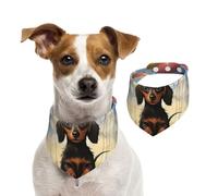 Dog Bandana Dachshund Hot Air Balloon Pet Scarf Adjustable Pets Bandanas Washable Double-Sided Pets Neckerchief Cotton Triangle Bib Dogs Scarfs Cats Scarves for Puppy Costume Accessories Small