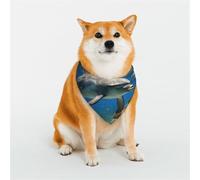Dog Bandana Dolphins Blue Dog Scarf Adjustable Pet Bandanas for Dogs Christmas Pets Scarf Triangle Bibs Kerchief Soft Breathable Puppy Bandana for Small Medium Large Cats Pet