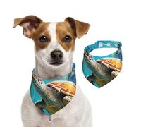 Dog Bandana Dolphins Sea Turtle Coral Reef Pet Scarf Adjustable Pets Bandanas Washable Double-Sided Pets Neckerchief Cotton Triangle Bib Dog Scarfs Cats Scarves for Puppy Costume Accessories Large