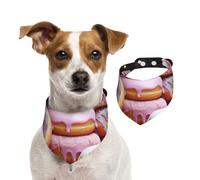 Dog Bandana Donut Cake Pet Scarf Adjustable Pets Bandanas Washable Double-Sided Pets Neckerchief Cotton Triangle Bib Dog Scarfs Cats Scarves for Puppy Costume Accessories Medium