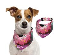 Dog Bandana Donut Pet Scarf Adjustable Pets Bandanas Washable Double-Sided Pets Neckerchief Cotton Triangle Bib Dogs Scarfs Cats Scarves for Puppy Costume Accessories Large