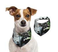 Dog Bandana Dragonfly Pet Scarf Adjustable Pets Bandanas Washable Double-Sided Pets Neckerchief Cotton Triangle Bib Dog Scarfs Cats Scarves for Puppy Costume Accessories Small