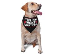 Dog Bandana Everything Woke Turns To Shit Pet Scarf Soft Adjustable Triangle Scarf, For Kitten, Small Medium Large Dogs, Grooming, 70x30cm