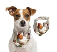 Dog Bandana Farm Animals Pet Scarf Adjustable Pets Bandanas Washable Double-Sided Pets Neckerchief Cotton Triangle Bib Dog Scarfs Cats Scarves for Puppy Costume Accessories Large