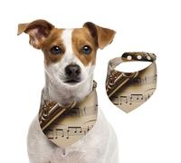 Dog Bandana Flute Music Pet Scarf Adjustable Pets Bandanas Washable Double-Sided Pets Neckerchief Cotton Triangle Bib Dog Scarfs Cats Scarves for Puppy Costume Accessories Medium