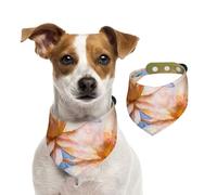 Dog Bandana Flying Dragonflies Lily Flower Pet Scarf Adjustable Pets Bandanas Washable Double-Sided Pets Neckerchief Cotton Triangle Bib Dog Scarfs Cats Scarves for Puppy Costume Accessories Medium
