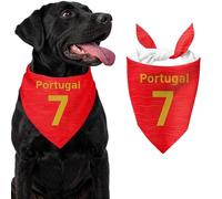 Dog Bandana for Football Party, Adjustable Dog Neckerchief Triangle Bib Scarf with Printed Country Name and Number for Puppies Small Medium Large Dogs