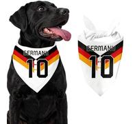 Dog Bandana for Football Party, Adjustable Dog Neckerchief Triangle Bib Scarf with Printed Country Name and Number for Puppies Small Medium Large Dogs