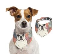 Dog Bandana French Bulldog Print Pet Scarf Adjustable Pets Bandanas Washable Double-Sided Pets Neckerchief Cotton Triangle Bib Dogs Scarfs Cats Scarves for Puppy Costume Accessories Small