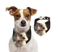 Dog Bandana French Poodle Pet Scarf Adjustable Pets Bandanas Washable Double-Sided Pets Neckerchief Cotton Triangle Bib Dogs Scarfs Cats Scarves for Puppy Costume Accessories Large