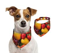 Dog Bandana Fresh Fruits Pet Scarf Adjustable Pets Bandanas Washable Double-Sided Pets Neckerchief Cotton Triangle Bib Dog Scarfs Cats Scarves for Puppy Costume Accessories Small