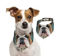 Dog Bandana Funny English Bulldog Pet Scarf Adjustable Pets Bandanas Washable Double-Sided Pets Neckerchief Cotton Triangle Bib Dog Scarfs Cats Scarves for Puppy Costume Accessories Medium