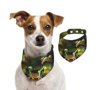 Dog Bandana Funny Green Frogs Pet Scarf Adjustable Pets Bandanas Washable Double-Sided Pets Neckerchief Cotton Triangle Bib Dog Scarfs Cats Scarves for Puppy Costume Accessories Medium