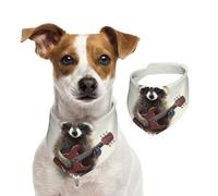 Dog Bandana Funny Raccoon Pet Scarf Adjustable Pets Bandanas Washable Double-Sided Pets Neckerchief Cotton Triangle Bib Dog Scarfs Cats Scarves for Puppy Costume Accessories Small