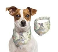 Dog Bandana Garden Bunny Pet Scarf Adjustable Pets Bandanas Washable Double-Sided Pets Neckerchief Cotton Triangle Bib Dog Scarfs Cats Scarves for Puppy Costume Accessories Medium