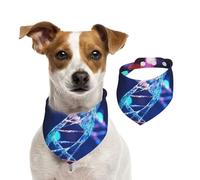 Dog Bandana Genetic Helix Pet Scarf Adjustable Pets Bandanas Washable Double-Sided Pets Neckerchief Cotton Triangle Bib Dog Scarfs Cats Scarves for Puppy Costume Accessories Large
