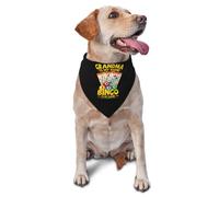 Dog Bandana Grandma Is My Name Bingo Is My Game Pet Kerchief Spring Adjustable Triangle Bib Scarf, For Kitten, Party, Grooming, 70x30cm