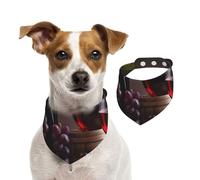 Dog Bandana Grape Wine Pet Scarf Adjustable Pets Bandanas Washable Double-Sided Pets Neckerchief Cotton Triangle Bib Dogs Scarfs Cats Scarves for Puppy Costume Accessories Large