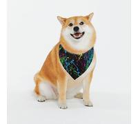 Dog Bandana Graphic Blue Neon Paint Splatter Pet Scarf Durable Decoration Triangle Bibs Scarves, For Kitten, Party, Small Medium Large Dogs, 70x30cm