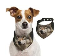 Dog Bandana Gray Wolf Pet Scarf Adjustable Pets Bandanas Washable Double-Sided Pets Neckerchief Cotton Triangle Bib Dog Scarfs Cats Scarves for Puppy Costume Accessories Large