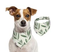 Dog Bandana Green Flower Herb Sage Leaves Pet Scarf Adjustable Pets Bandanas Washable Double-Sided Pets Neckerchief Cotton Triangle Bib Dog Scarfs Cats Scarves for Puppy Costume Accessories Small