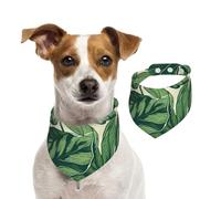 Dog Bandana Green Foliage Botanical Pet Scarf Adjustable Pets Bandanas Washable Double-Sided Pets Neckerchief Cotton Triangle Bib Dog Scarfs Cats Scarves for Puppy Costume Accessories Medium