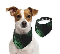 Dog Bandana Green Snakeskin Pet Scarf Adjustable Pets Bandanas Washable Double-Sided Pets Neckerchief Cotton Triangle Bib Dog Scarfs Cats Scarves for Puppy Costume Accessories Large