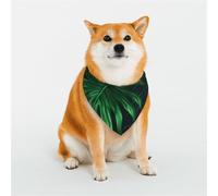 Dog Bandana Green Tropical Jungle Plant Dog Scarf Adjustable Pet Bandanas for Dogs Christmas Pets Scarf Triangle Bibs Kerchief Soft Breathable Puppy Bandana for Small Medium Large Cats Pet
