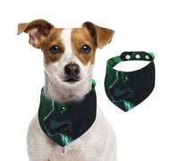 Dog Bandana Green Wolf Pet Scarf Adjustable Pets Bandanas Washable Double-Sided Pets Neckerchief Cotton Triangle Bib Dog Scarfs Cats Scarves for Puppy Costume Accessories Large
