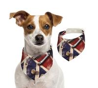 Dog Bandana Guitar British Flag Pet Scarf Adjustable Pets Bandanas Washable Double-Sided Pets Neckerchief Cotton Triangle Bib Dog Scarfs Cats Scarves for Puppy Costume Accessories Medium