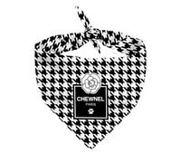Dog Bandana Houndstooth Chewnel Designer Fashion Clothes Scarf Kerchief for Small Medium and Large Dogs, Funny Parody Gift for Girl or Boy Dog, Soft Durable Fabric, Adjustable Tie-on Style Triangle