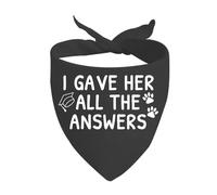 Dog Bandana I Gave Her All The Answers Triangle Bibs Scarf Washable Pet Triangle Scarf Adjustable Pet Neckerchief For Festival Celebration Pets