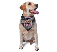 Dog Bandana I Was Told There Would Be Donuts Handkerchief Comfortable Colorful Triangle Bibs Scarves, For Kitten, Grooming, Outdoor, 70x30cm