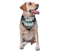 Dog Bandana I'M Chris Doing Chris Things Pet Bandana Washable Adjustable Triangle Scarf, For Small Medium Large Dogs, Outdoor, Grooming, 70x30cm