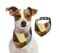 Dog Bandana Italian Chickens Pet Scarf Adjustable Pets Bandanas Washable Double-Sided Pets Neckerchief Cotton Triangle Bib Dog Scarfs Cats Scarves for Puppy Costume Accessories Large