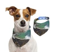 Dog Bandana Kauai Hawaii Seashore Pet Scarf Adjustable Pets Bandanas Washable Double-Sided Pets Neckerchief Cotton Triangle Bib Dog Scarfs Cats Scarves for Puppy Costume Accessories Medium