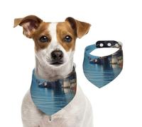 Dog Bandana Lake Geneva Switzerland Pet Scarf Adjustable Pets Bandanas Washable Double-Sided Pets Neckerchief Cotton Triangle Bib Dogs Scarfs Cats Scarves for Puppy Costume Accessories Large