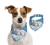 Dog Bandana Lamb with A Lion On The Clouds Pet Scarf Adjustable Pets Bandanas Washable Double-Sided Pets Neckerchief Cotton Triangle Bib Dog Scarfs Cats Scarves for Puppy Costume Accessories Large