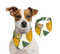 Dog Bandana Lemon Fruit Pattern Pet Scarf Adjustable Pets Bandanas Washable Double-Sided Pets Neckerchief Cotton Triangle Bib Dogs Scarfs Cats Scarves for Puppy Costume Accessories Small