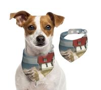 Dog Bandana Lighthouse Backdrop Pet Scarf Adjustable Pets Bandanas Washable Double-Sided Pets Neckerchief Cotton Triangle Bib Dogs Scarfs Cats Scarves for Puppy Costume Accessories Medium