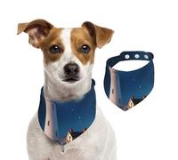 Dog Bandana Lighthouse Under Starry Night Sky Pet Scarf Adjustable Pet Bandanas Washable Double-Sided Pets Neckerchief Cotton Triangle Bib Dog Scarfs Cats Scarves for Puppy Costume Accessories Medium