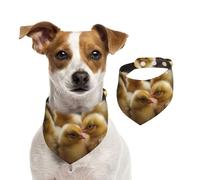 Dog Bandana Little Chickens Pet Scarf Adjustable Pets Bandanas Washable Double-Sided Pets Neckerchief Cotton Triangle Bib Dogs Scarfs Cats Scarves for Puppy Costume Accessories Large