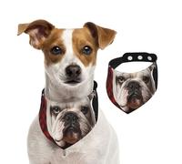 Dog Bandana Lover Bulldog Pet Scarf Adjustable Pets Bandanas Washable Double-Sided Pets Neckerchief Cotton Triangle Bib Dog Scarfs Cats Scarves for Puppy Costume Accessories Medium