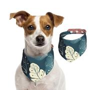 Dog Bandana Luxury Cute Leaves Pet Scarf Adjustable Pets Bandanas Washable Double-Sided Pets Neckerchief Cotton Triangle Bib Dogs Scarfs Cats Scarves for Puppy Costume Accessories Large