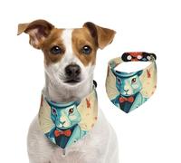 Dog Bandana Magician Rabbit Pet Scarf Adjustable Pets Bandanas Washable Double-Sided Pets Neckerchief Cotton Triangle Bib Dog Scarfs Cats Scarves for Puppy Costume Accessories Small