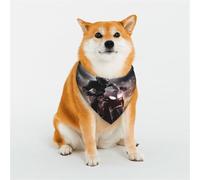 Dog Bandana Man Ride A Motorcycle Dog Scarf Adjustable Pet Bandanas for Dogs Christmas Pets Scarf Triangle Bibs Kerchief Soft Breathable Puppy Bandana for Small Medium Large Cats Pet