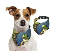 Dog Bandana Many Frogs Sing on The Branches Pet Scarf Adjustable Pets Bandanas Washable Double-Sided Pets Neckerchief Cotton Triangle Bib Dog Scarfs Cats Scarves for Puppy Costume Accessories Small