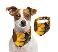Dog Bandana Many Sunflowers Pet Scarf Adjustable Pets Bandanas Washable Double-Sided Pets Neckerchief Cotton Triangle Bib Dogs Scarfs Cats Scarves for Puppy Costume Accessories Medium
