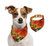 Dog Bandana Marigold Flower Autumn Flowers Pet Scarf Adjustable Pets Bandanas Washable Double-Sided Pets Neckerchief Cotton Triangle Bib Dogs Scarfs Cats Scarves for Puppy Costume Accessories Large