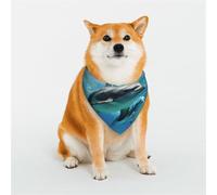 Dog Bandana Marine Dolphin Dog Scarf Adjustable Pet Bandanas for Dogs Christmas Pets Scarf Triangle Bibs Kerchief Soft Breathable Puppy Bandana for Small Medium Large Cats Pet